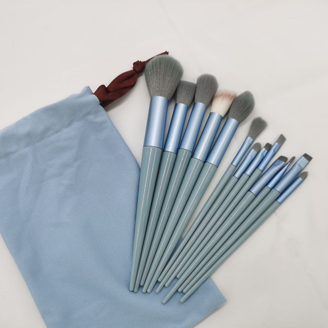 🌸✨ 13-Piece Purple Flower Holly Leaf Makeup Brush Set — Soft Hair Collection 💄