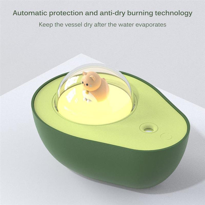 🥑💧 Avocado Mini Humidifier | USB Rechargeable Night Light Mist Sprayer