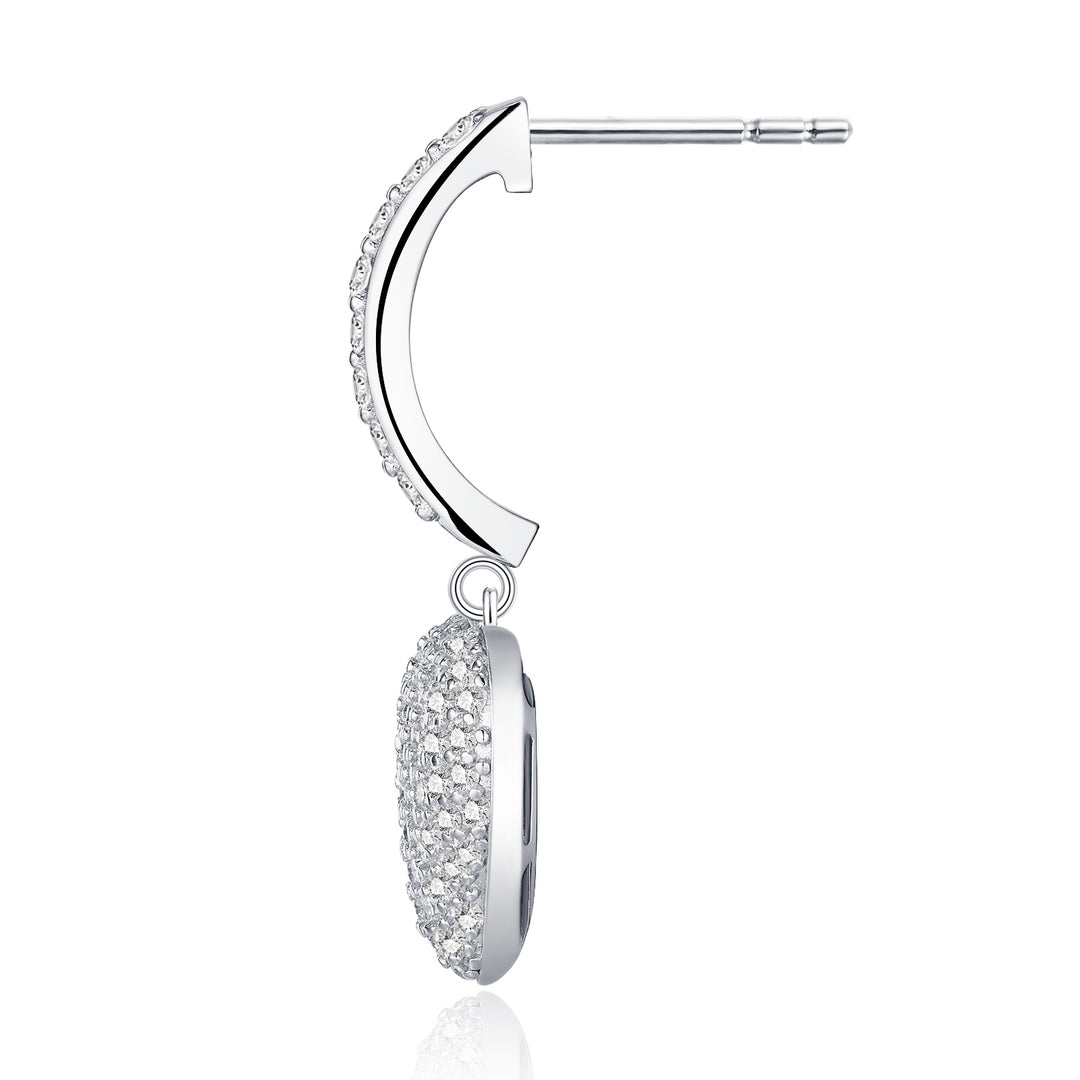 uxury Minimalist Heart Drop Moissanite Earrings – Platinum-Plated S925 Silver
