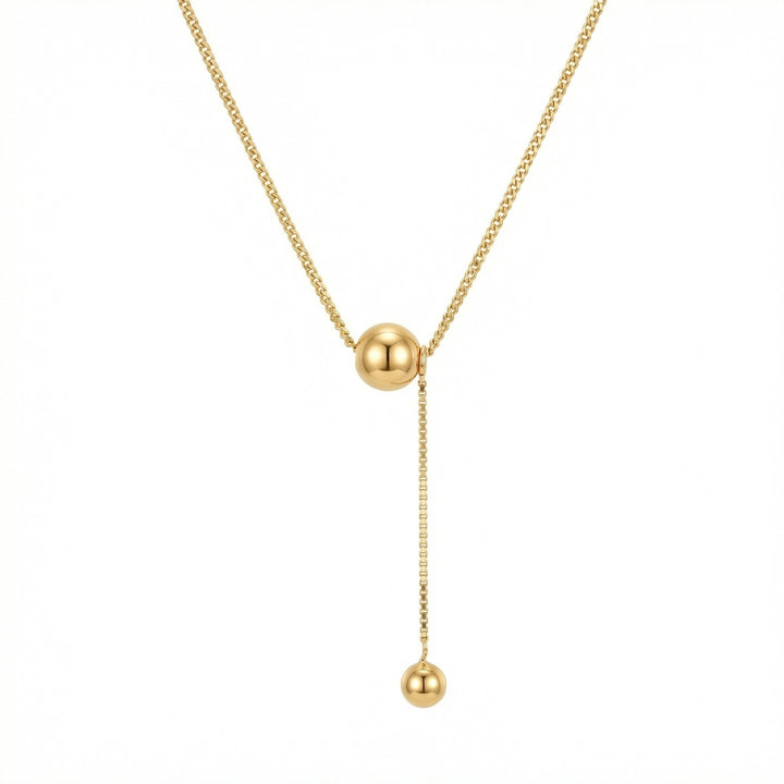 ✨ Lariat Necklace with Polished Sphere Accents