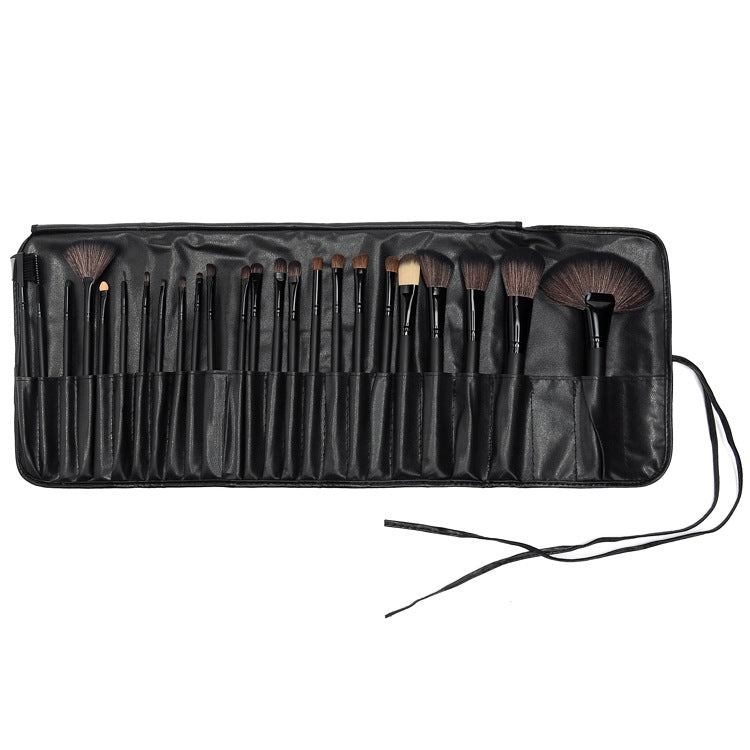 ✨ 24-Piece Makeup Brush Set — Black & Wood Color Full Beauty Kit 💄🖤