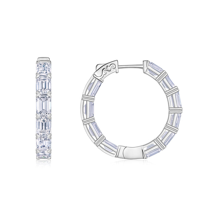 Luxury Minimalist Octagonal Moissanite Hoop Earrings
