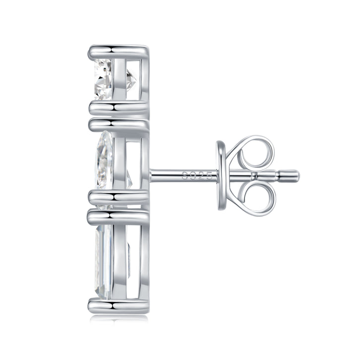 Luxury Minimalist Moissanite Earrings – Platinum-Plated S925 Silver