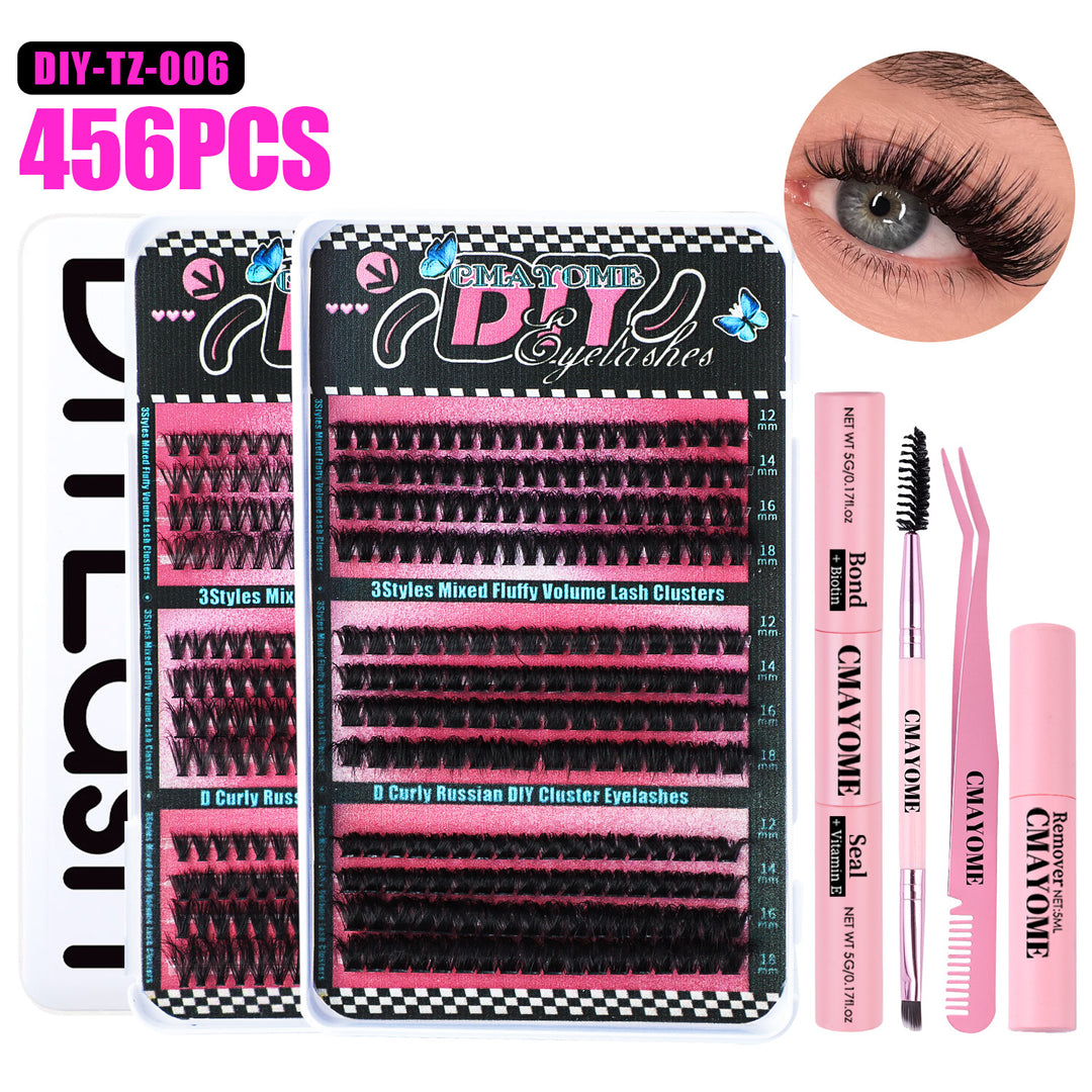 👁️✨ DIY 456 Clusters Large Capacity Eyelashes Assortment Pack – Lash Extension Kit