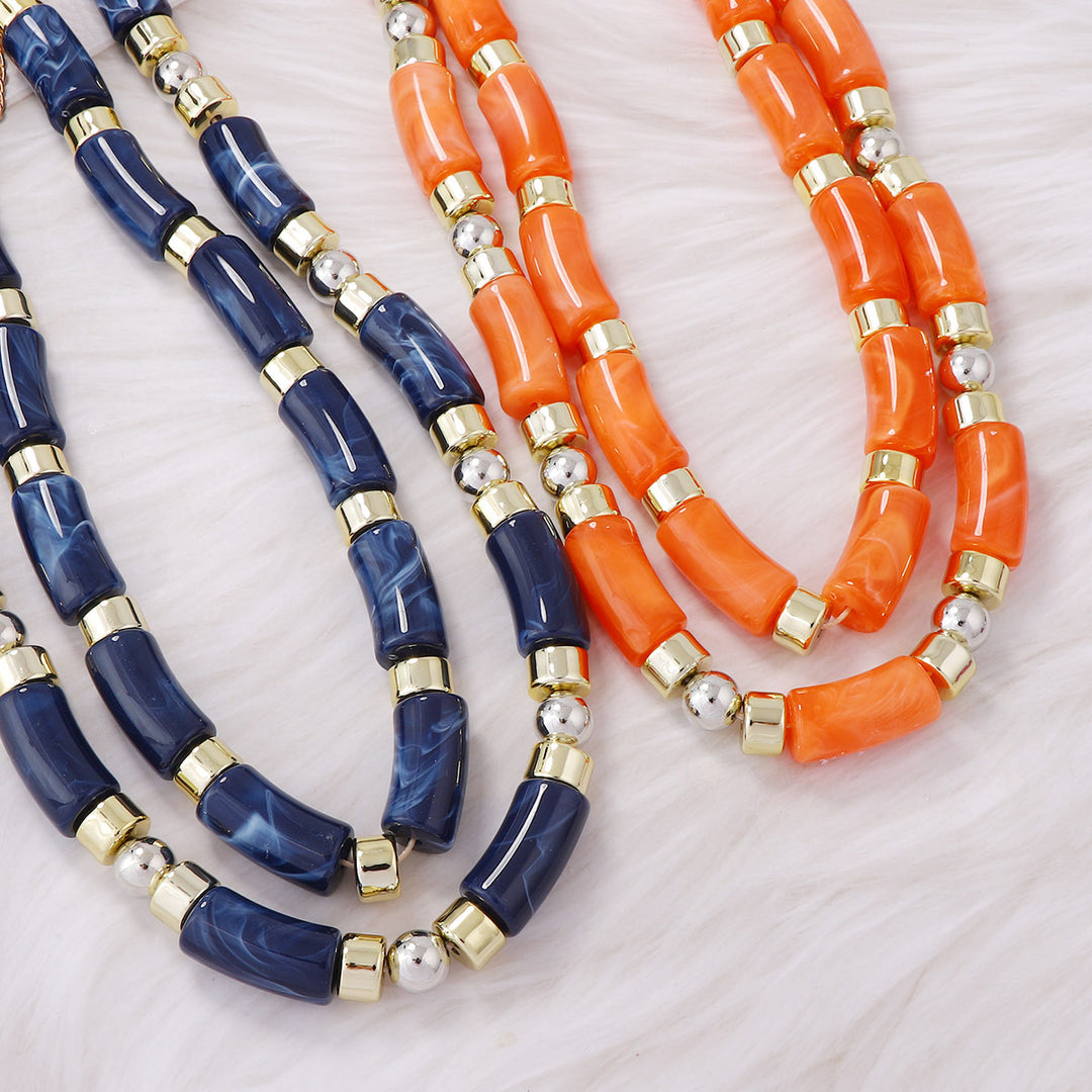 Women’s Retro Double-Layer Bamboo Beaded Necklace – Fashionable Layering Jewelry