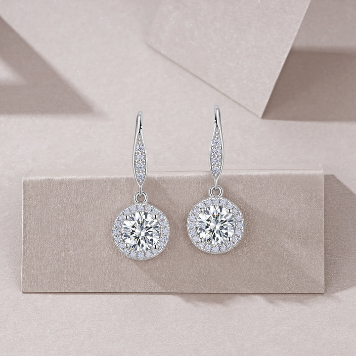 Luxury Minimalist 1-Carat Morganite Earrings – Platinum-Plated S925 Silver