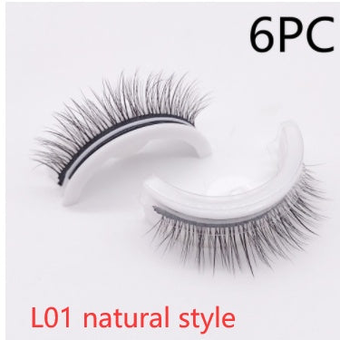 👁️✨ Reusable 3D Mink Lashes – Self-Adhesive Natural False Eyelashes (Glue-Free Silk Style)