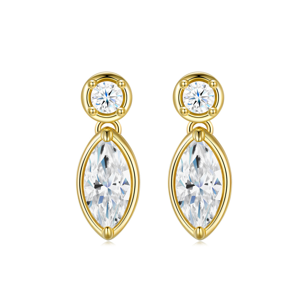 Minimalist Moissanite Stud Earrings – Gold-Plated S925 Silver