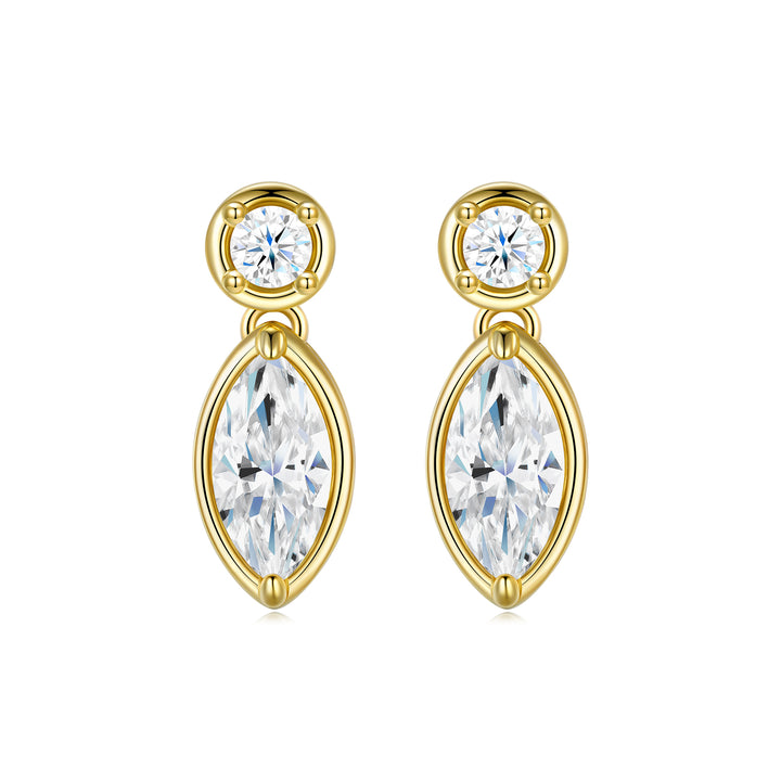 Minimalist Moissanite Stud Earrings – Gold-Plated S925 Silver