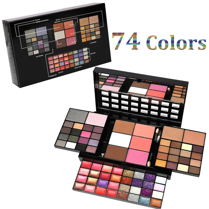 🎨💄 74 Colors All-in-One Makeup Palette | Eyeshadow, Lip Gloss, Blush & Contour Kit ✨