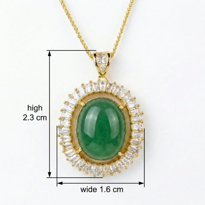 ✨ 925 Sterling Silver Green Gemstone Pendant Necklace