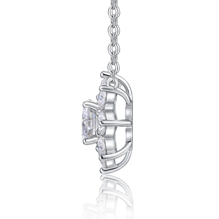 💎 Minimalist Moissanite Pendant Necklace – Platinum-Plated S925 Silver (0.5–3 ct) 💎