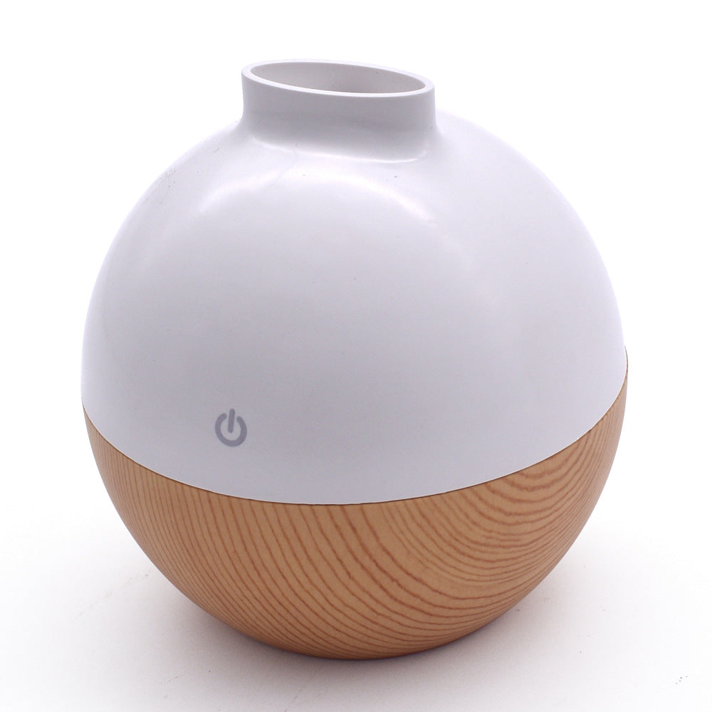 🌿💧 Flat Mouth Mini Humidifier | Peach Wood Grain Desktop Aromatherapy Diffuser ✨