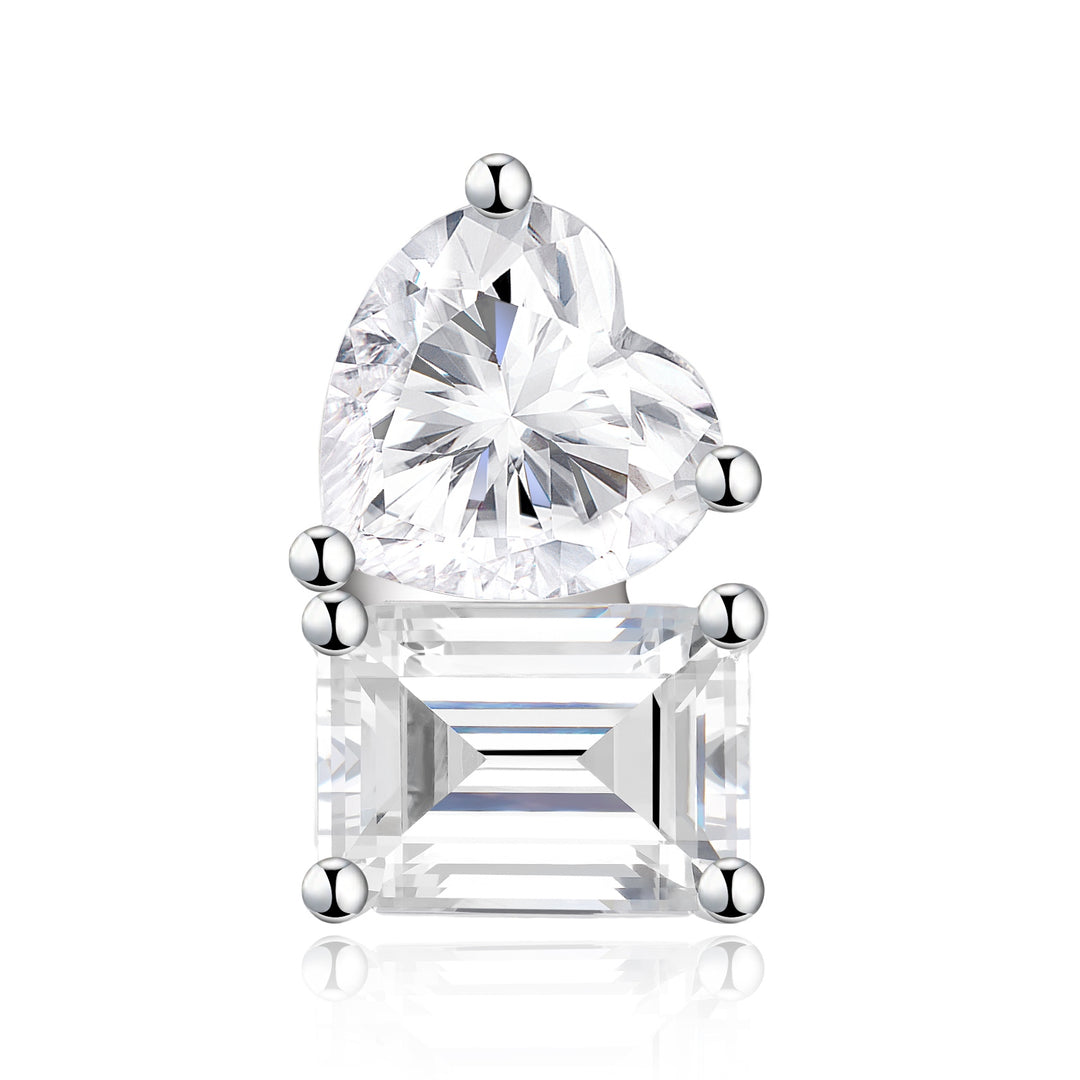Minimalist Platinum-Plated Moissanite Stud Earrings – S925 Silver