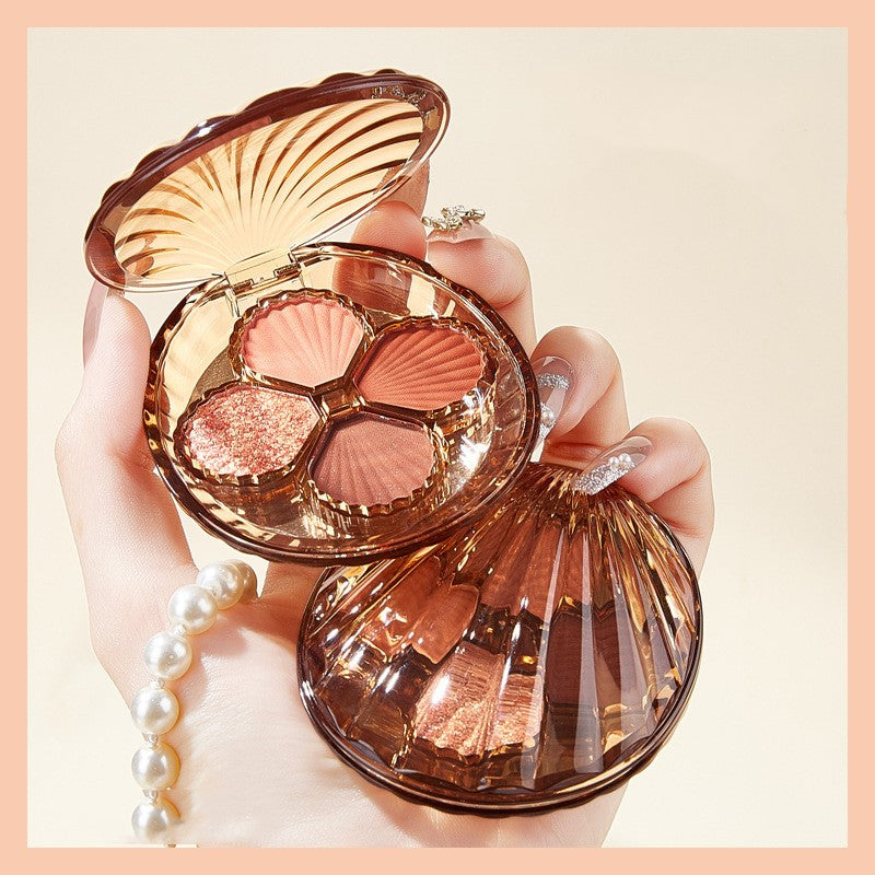 🤎 Color Rendering 4-Color Eyeshadow Palette – Long-Lasting Brown & Warm Tone Makeup Set ✨