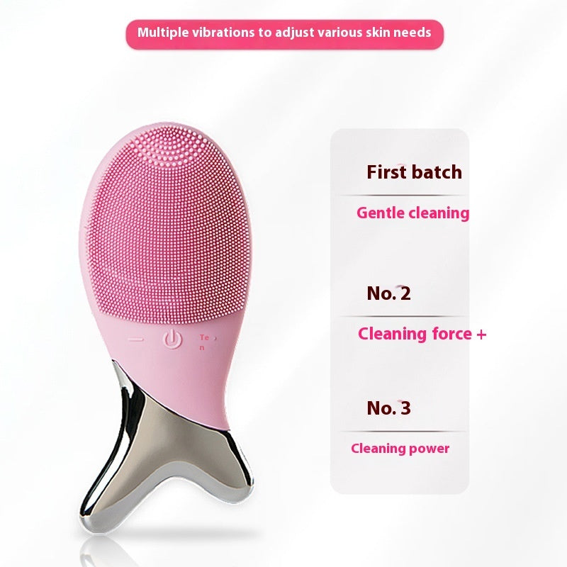 💖🌀 Silicone Gel Cleansing System | Electric Facial Cleaning & Vibration Massager
