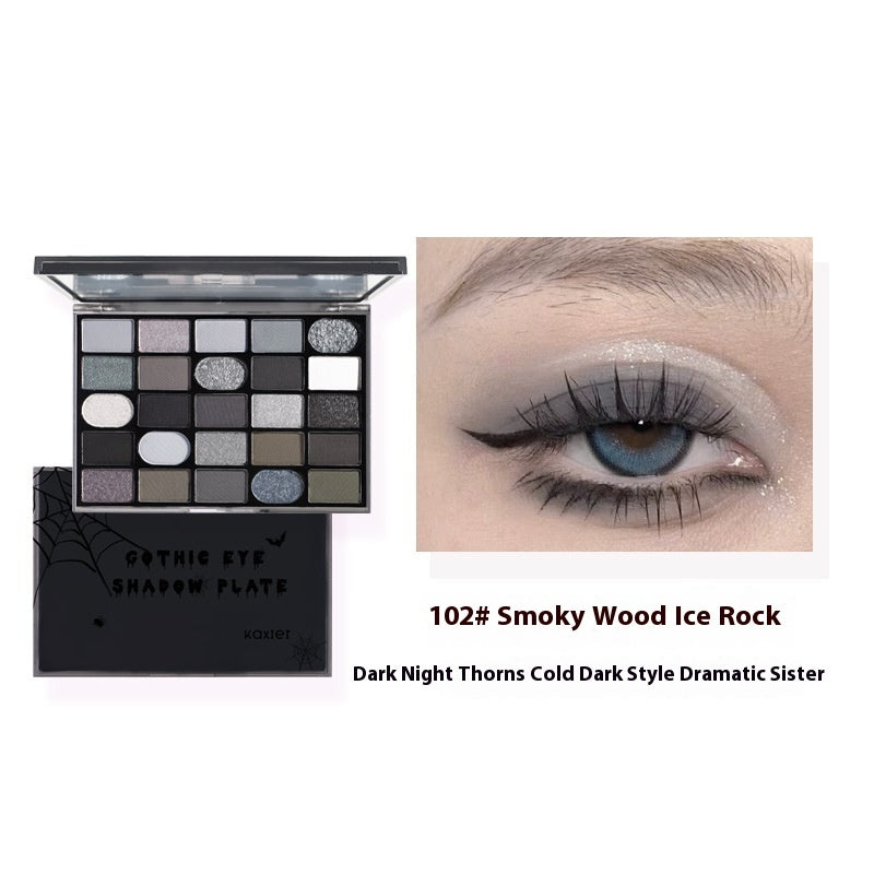 🖤 Cahill Dark Goth Eyeshadow Palette – Shimmer & Matte Punk Makeup Set ✨