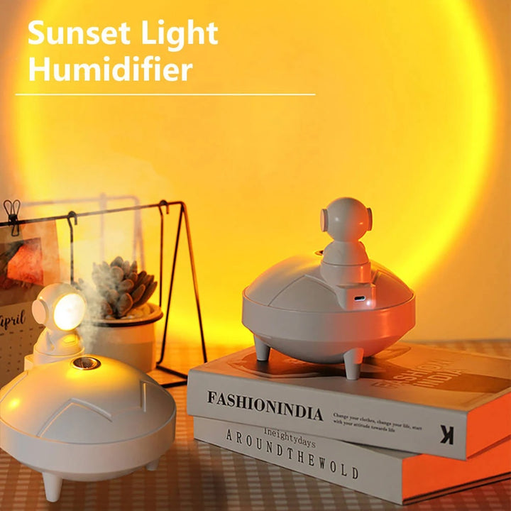 👨‍🚀🌇 Astronaut Sunset Lamp Humidifier | 360° Projection Light & Mist Diffuser ✨