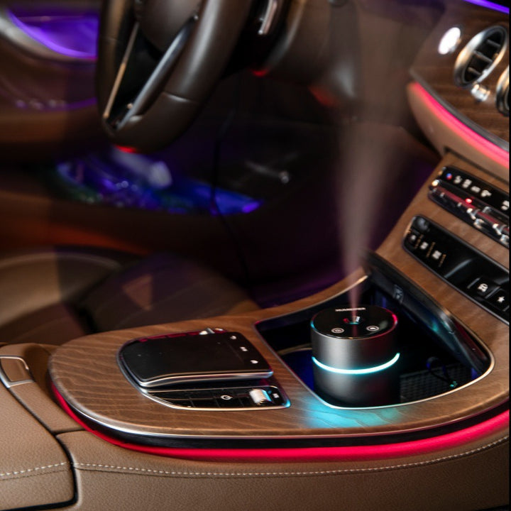 🚗⚫ Black Columnar Car Humidifier | USB Rechargeable Wireless Mini Air Mist Diffuser