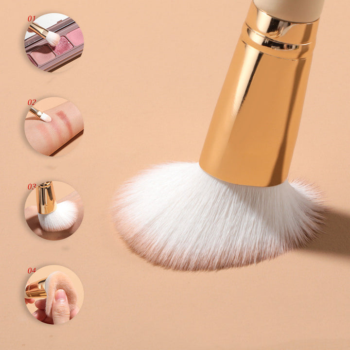 ✨ 9-Piece Beige Makeup Brush Set — Synthetic Fluff Beauty Tools 💄🤍