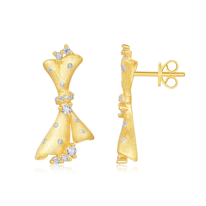 Luxury Minimalist Moissanite Earrings – Gold-Plated S925 Silver