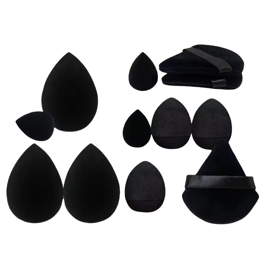 💄✨ Solid Color Cosmetic Egg | 12-Piece Mini Thumb Puff Set