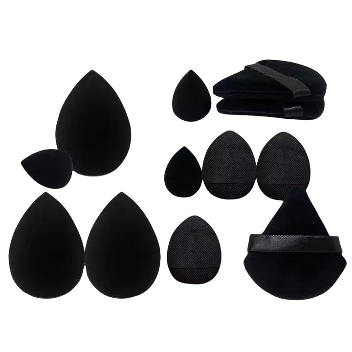 💄✨ Solid Color Cosmetic Egg | 12-Piece Mini Thumb Puff Set