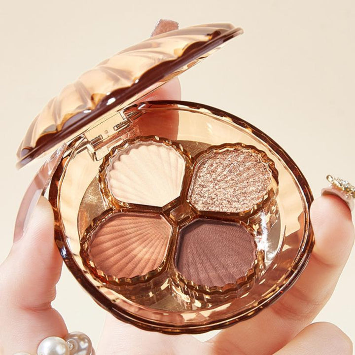 🤎 Color Rendering 4-Color Eyeshadow Palette – Long-Lasting Brown & Warm Tone Makeup Set ✨