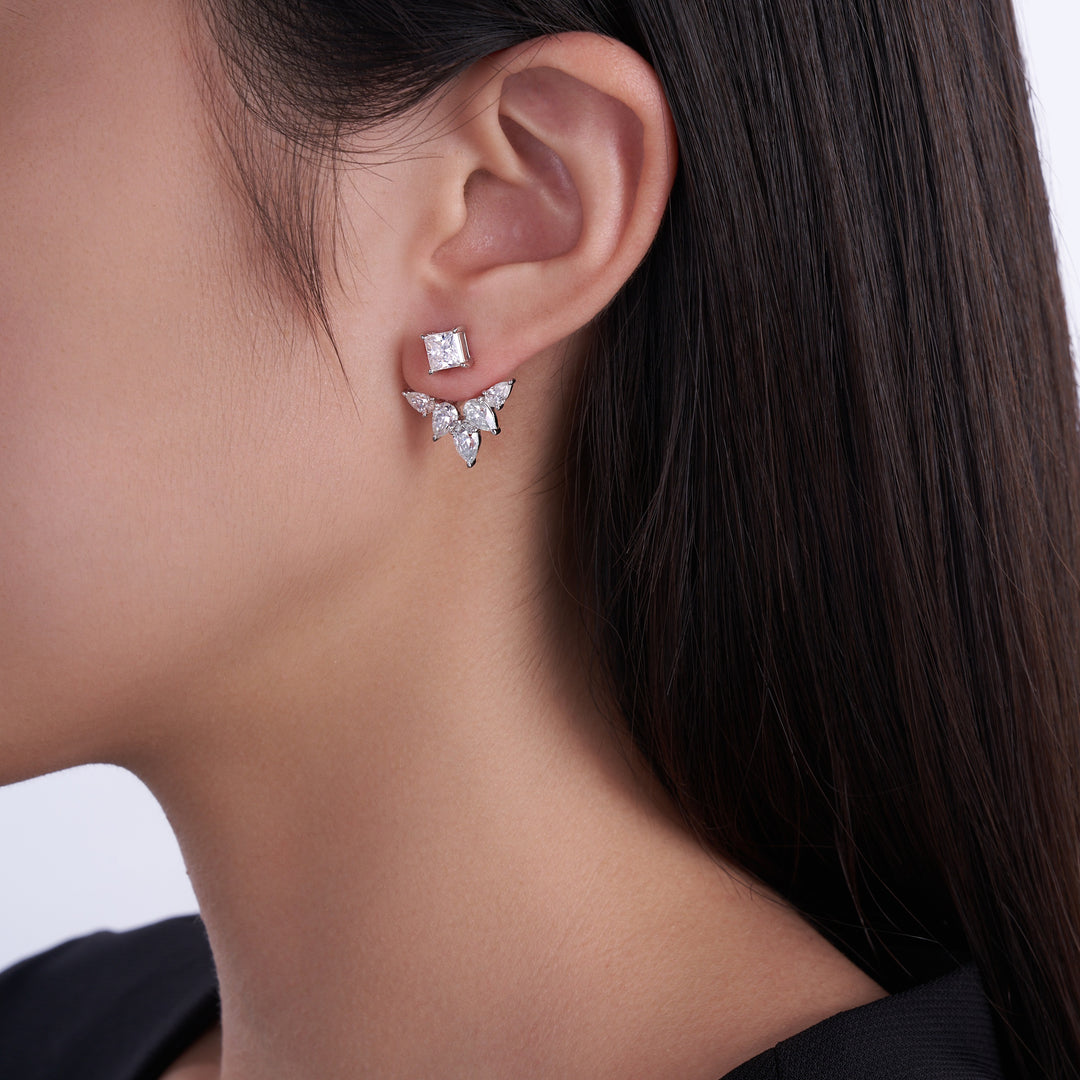 Luxury Minimalist Moissanite Earring Set – Platinum-Plated S925 Silver