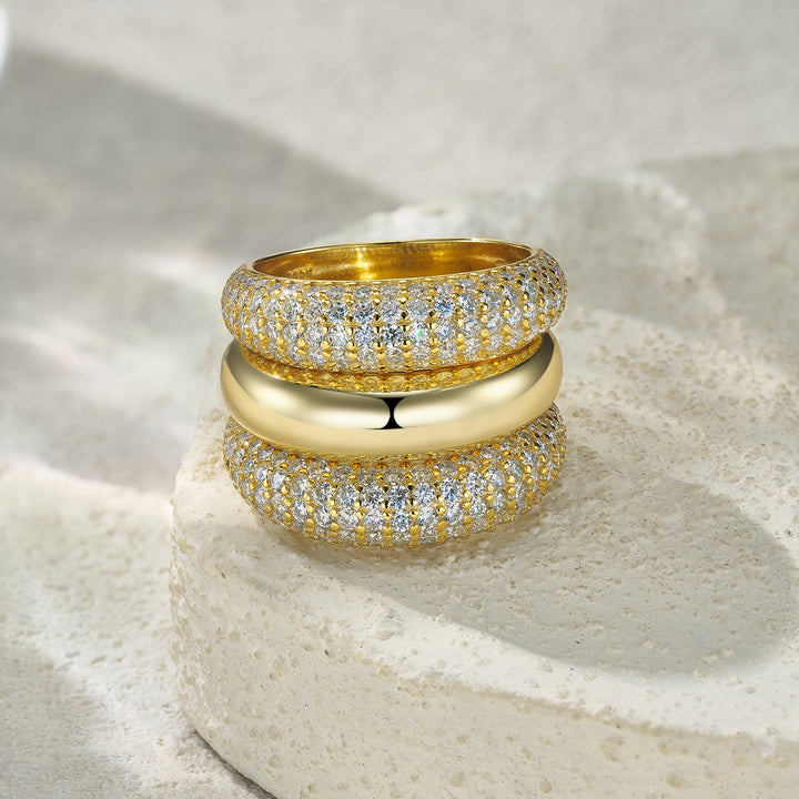 💍 Engraved Moissanite Ring – Gold-Plated S925 Silver (9.7g, Sizes 5–9) 💍