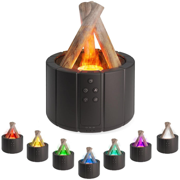 🔥 Simulated Flame Aromatherapy Machine | Ultrasonic Humidifier & Essential Oil Diffuser