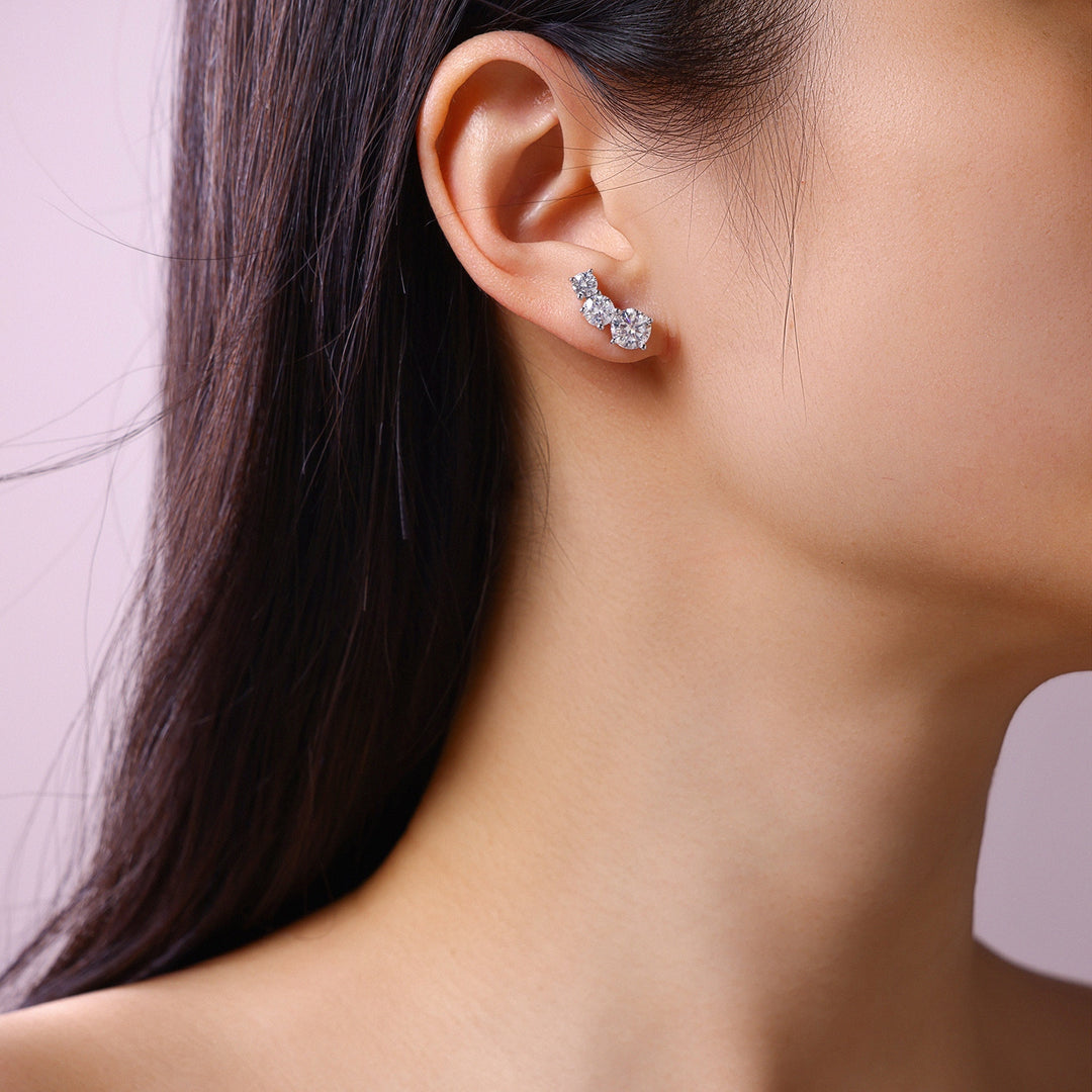 1-Carat Morganite Minimalist Earrings – Platinum-Plated S925 Silver