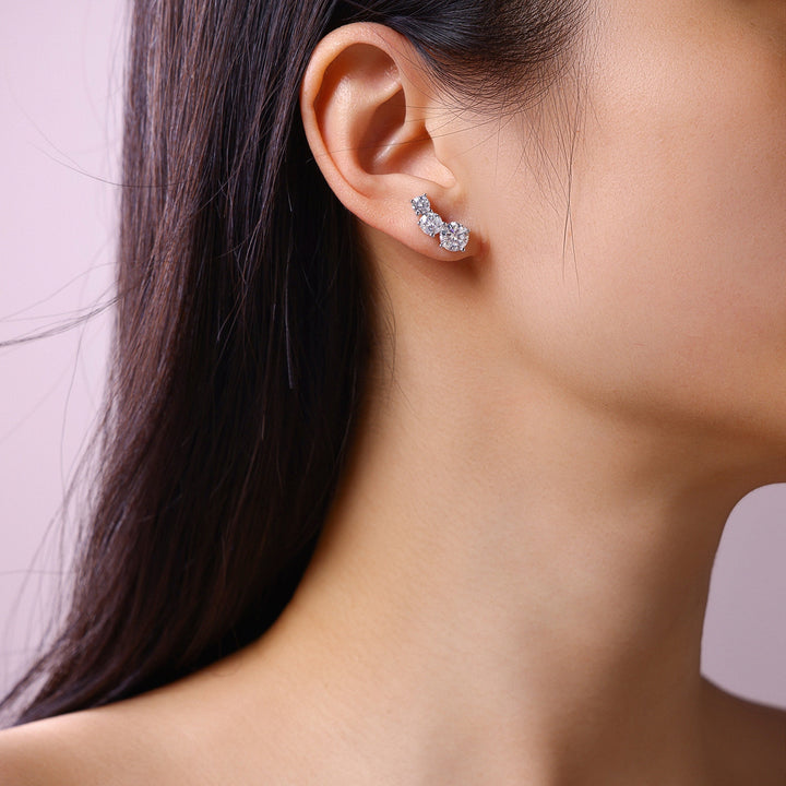 1-Carat Morganite Minimalist Earrings – Platinum-Plated S925 Silver