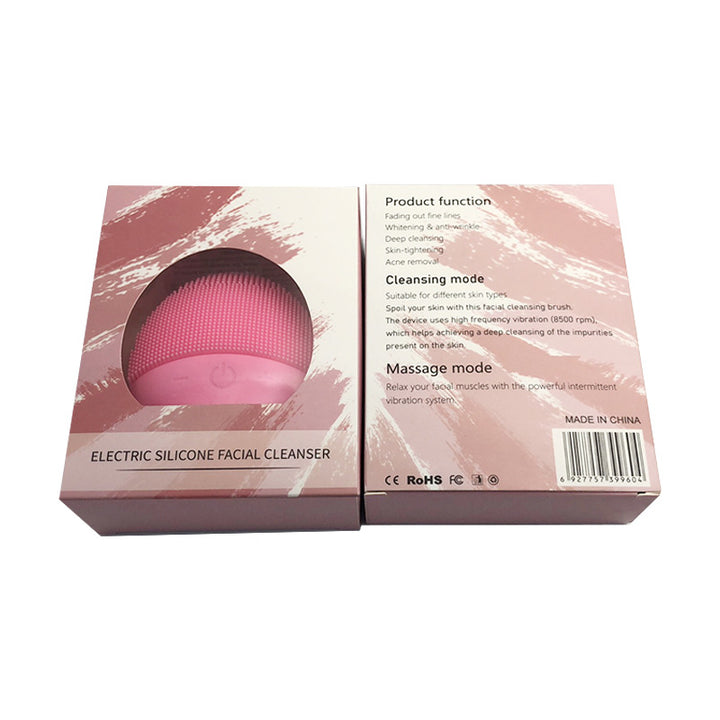 🧼💗 Rechargeable Electric Facial Brush | Silicone Gel Ultrasonic Cleansing System