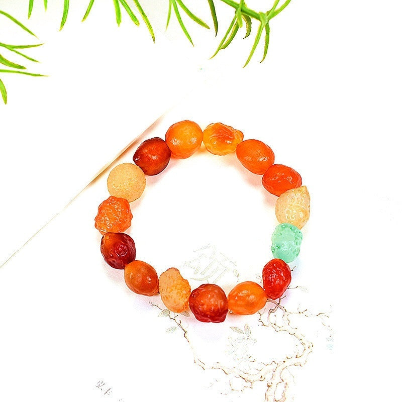Colorful Agate Rough Stone Bracelet