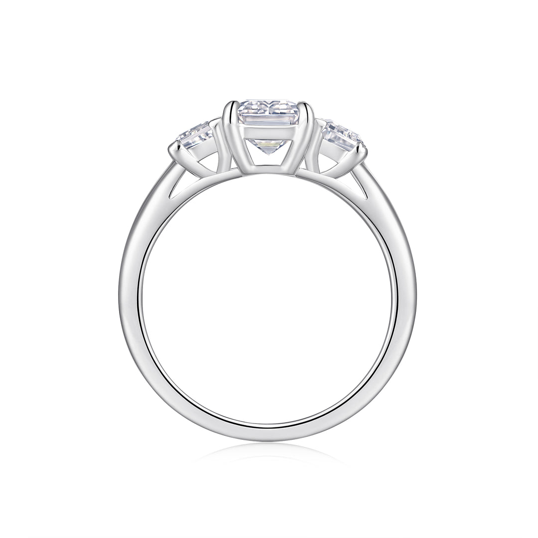 Octagonal Moissanite Ring – Platinum-Plated S925 Silver (6×8 mm, 3g, Sizes 5–9) 💍