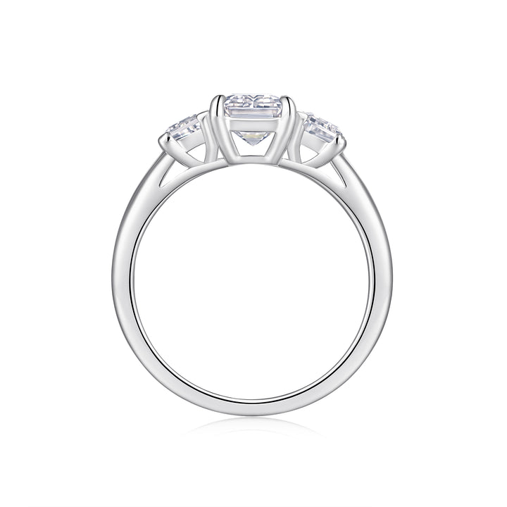 Octagonal Moissanite Ring – Platinum-Plated S925 Silver (6×8 mm, 3g, Sizes 5–9) 💍