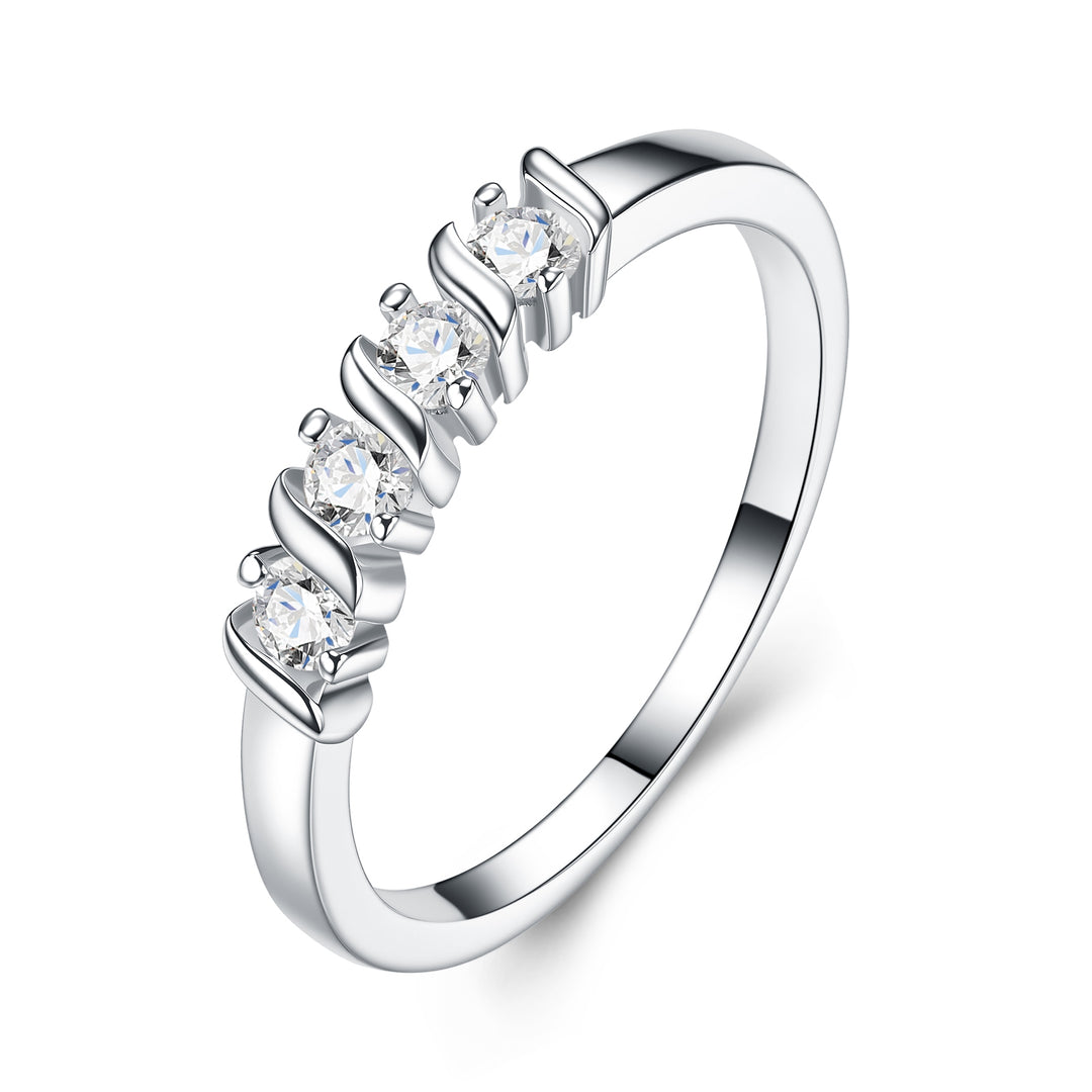 💍 Moissanite Minimalist Ring – Platinum-Plated S925 Silver (2.6g, Sizes 5–9) 💍