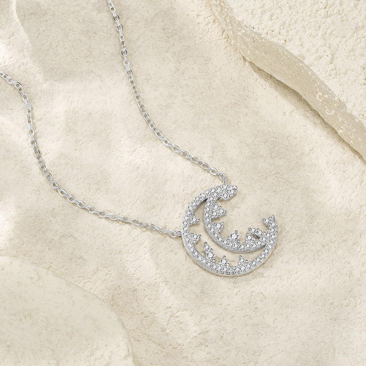 💎 Minimalist Moissanite Pendant Necklace – Platinum-Plated S925 Silver (4g) 💎