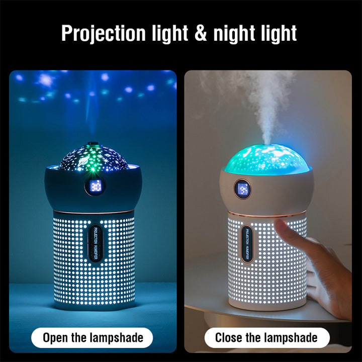 🌌💧 Projection Night Light Humidifier | USB Rechargeable Aroma Diffuser 🌿✨