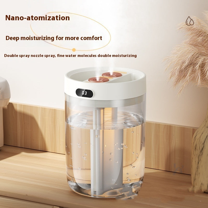 💧🌿 USB Large Capacity Double Spray Humidifier | Air Humidifying Water Dance Design