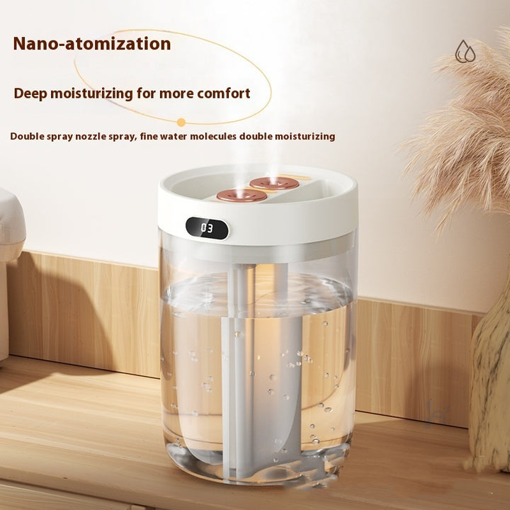 💧🌿 USB Large Capacity Double Spray Humidifier | Air Humidifying Water Dance Design