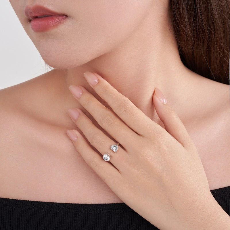 Luxury Minimalist Moissanite Ring – Platinum-Plated S925 Silver, GRA Certified
