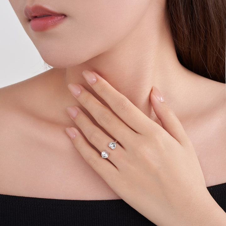 Luxury Minimalist Moissanite Ring – Platinum-Plated S925 Silver, GRA Certified