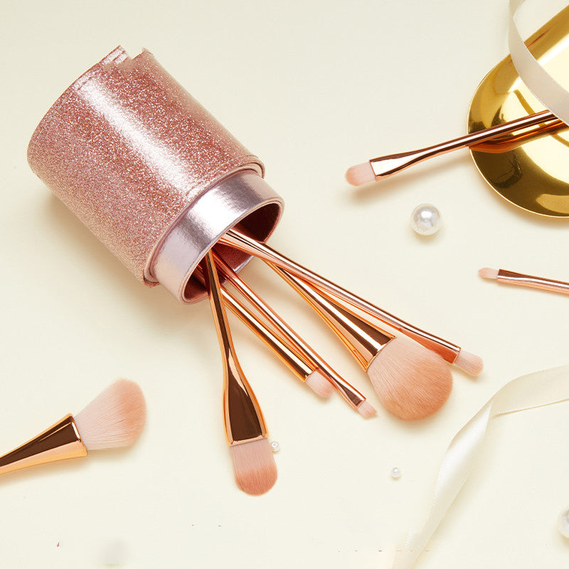 ✨ Small Waist Rose Gold Makeup Brush Set — Soft Hair Beauty Tools 💄🌹