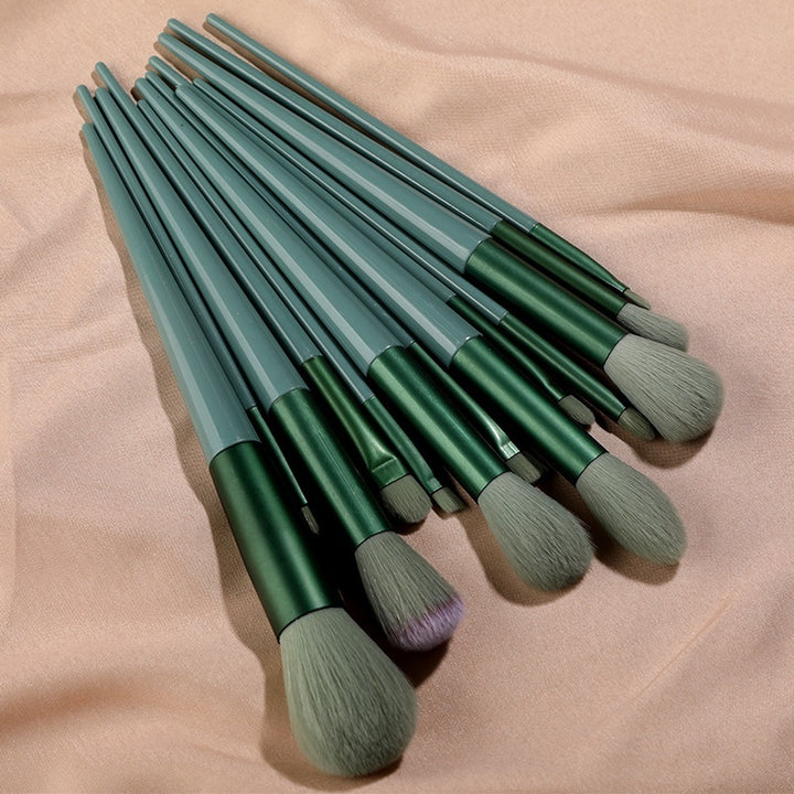 🌸✨ 13-Piece Purple Flower Holly Leaf Makeup Brush Set — Soft Hair Collection 💄