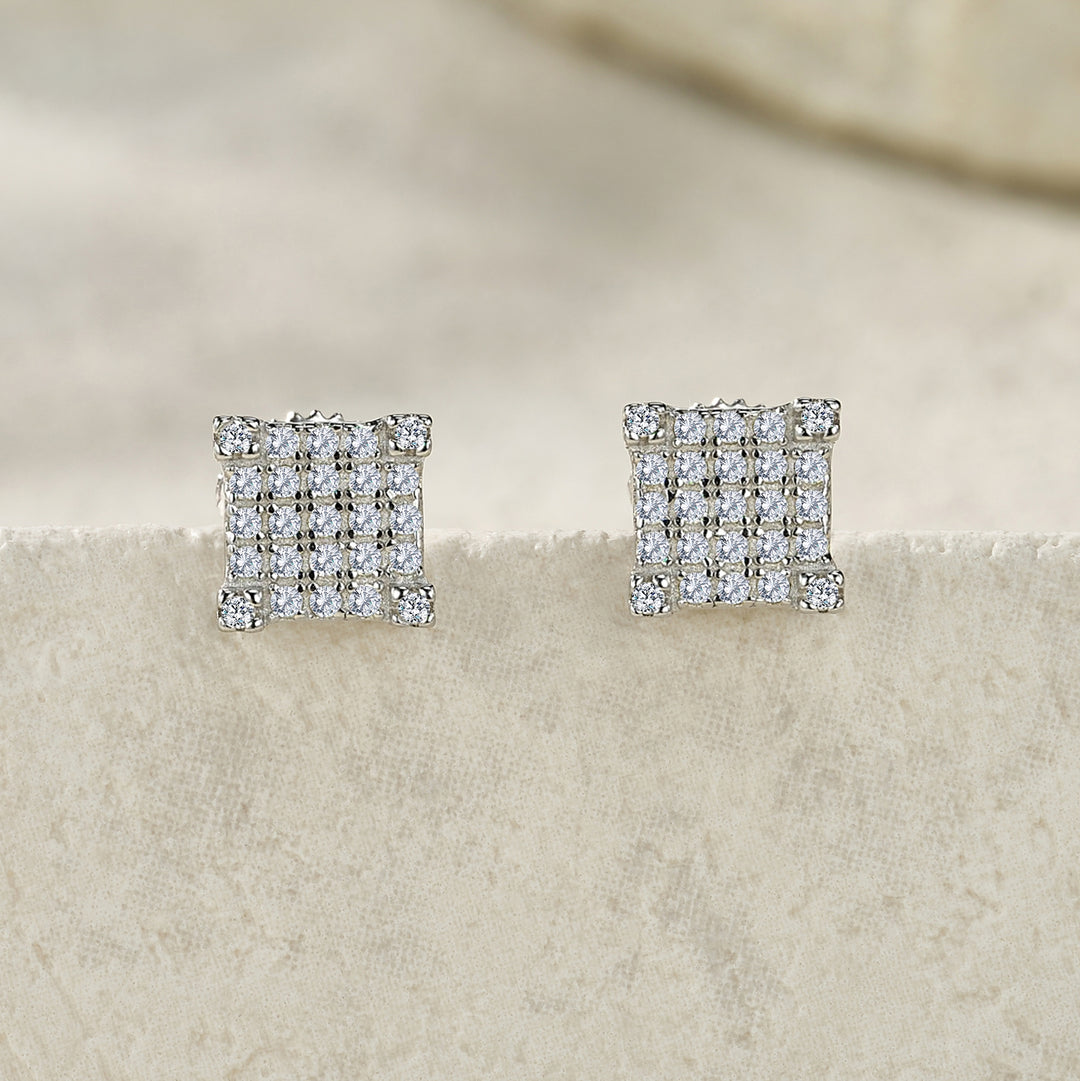 Luxury Minimalist Moissanite Earring Set – Platinum-Plated S925 Silver, GRA Certified