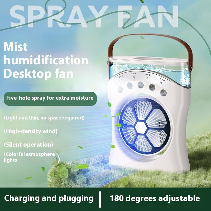 🌬️💧 Portable Misting Fan | Rechargeable Mini Air Cooler with Humidifier ❄️✨
