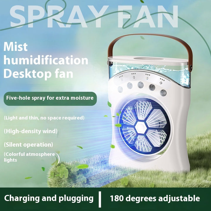 🌬️💧 Portable Misting Fan | Rechargeable Mini Air Cooler with Humidifier ❄️✨