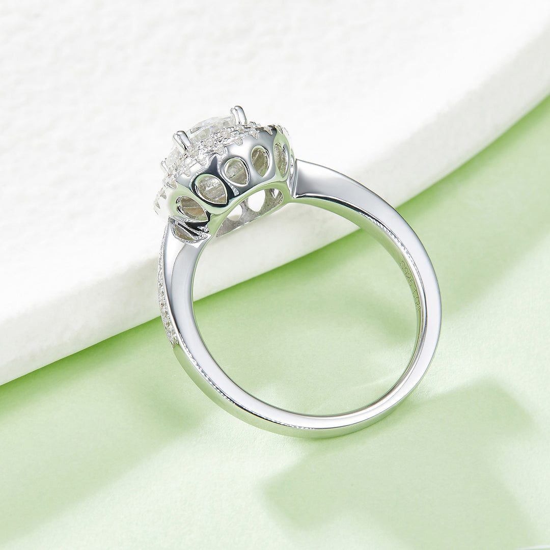 💍 1-Carat Moissanite Minimalist Ring – Platinum-Plated S925 Silver (2g, Sizes 5–9) 💍